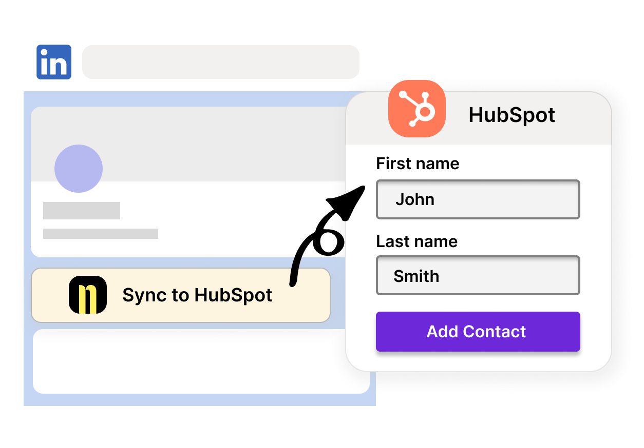 Add LinkedIn contacts to HubSpot with one click