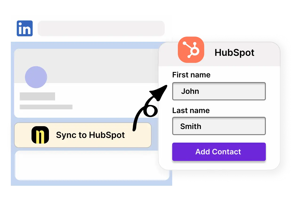 Add LinkedIn contacts to HubSpot with one click