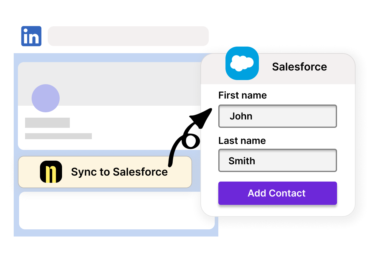 Add LinkedIn contacts to Salesforce with one click