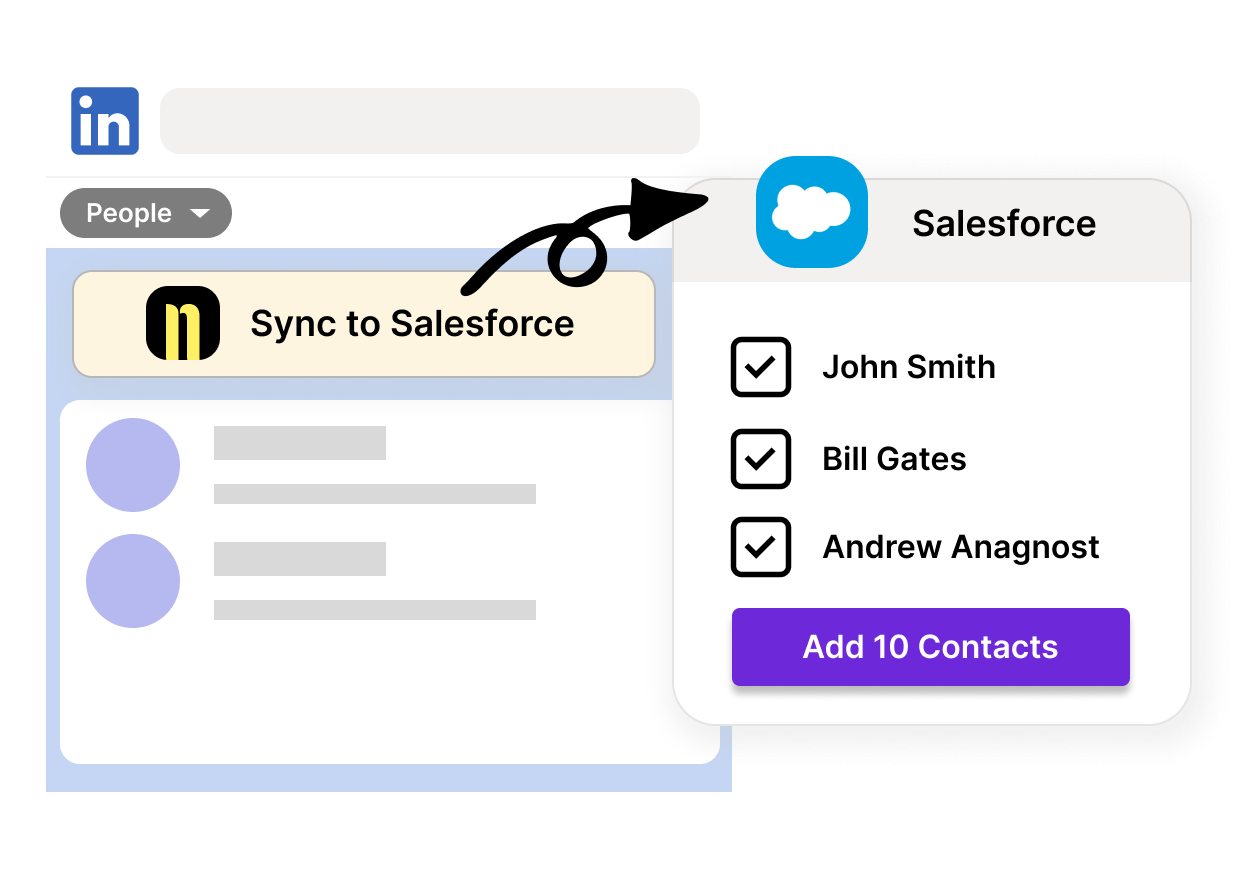 Bulk export LinkedIn People Search results to Salesforce