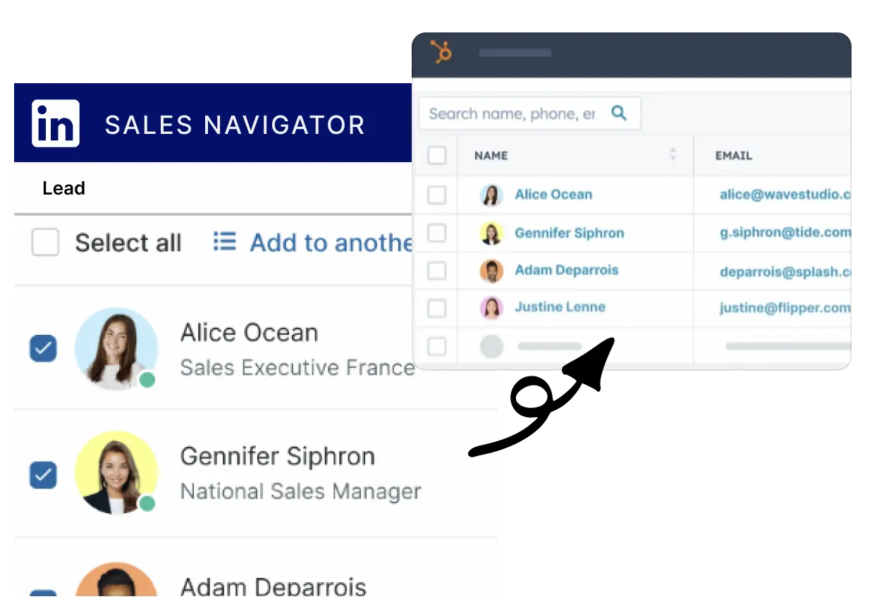 Export Sales Navigator lists to HubSpot instantly