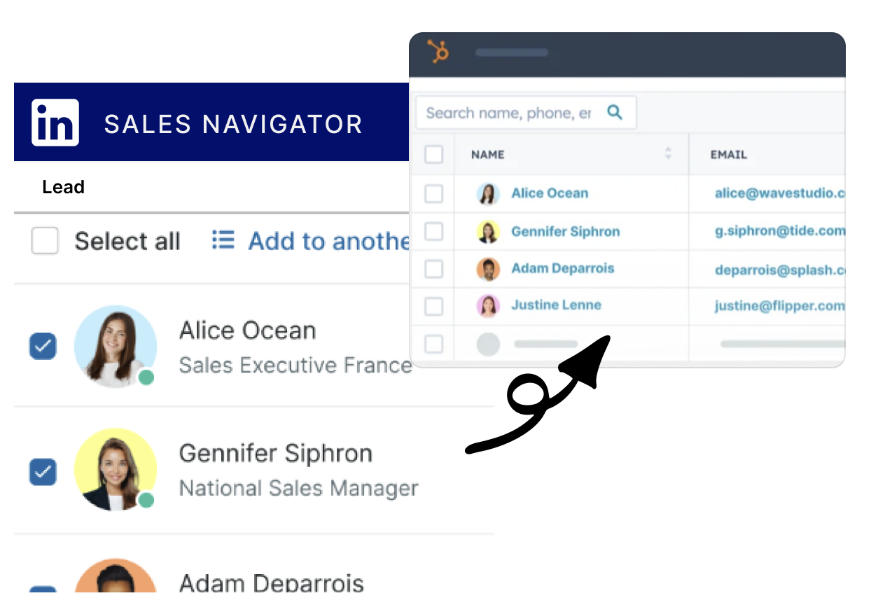 Export Sales Navigator lists to HubSpot instantly